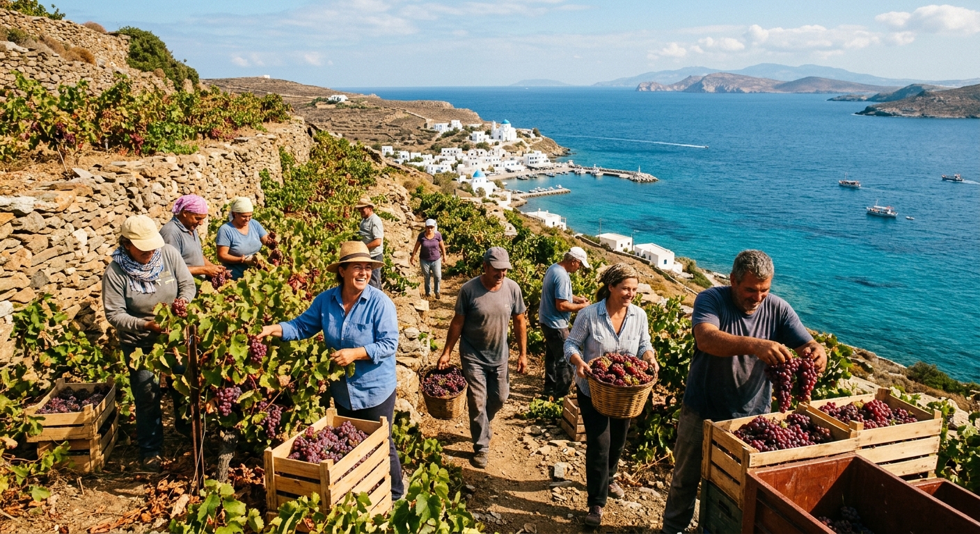 Weinlese am Mittelmeer